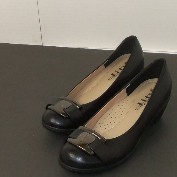 Women's Dily Black Low Heeled Slip-on Shoes Size 36 - Picture 1 of 7